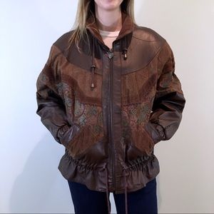 80s Vintage Oversized Patchwork Leather Jacket